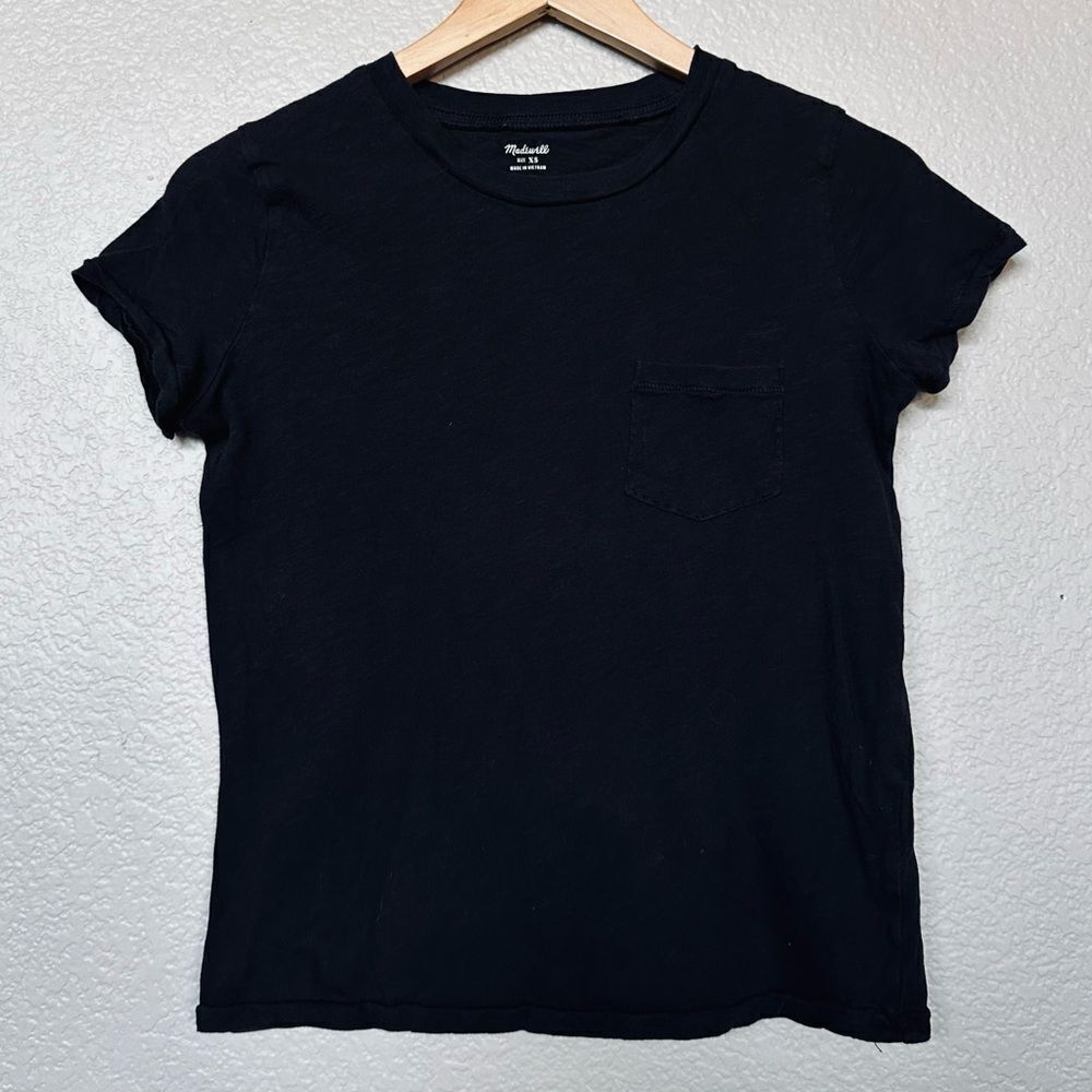 Madewell Black Cotton Pocket T-Shirt Top XS